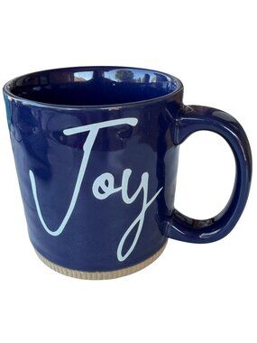 Lighthouse Christian Products Navy Blue Joy Theme 16 oz. Ceramic Mug 3.85" Tall